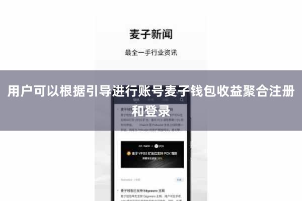 用户可以根据引导进行账号麦子钱包收益聚合注册和登录