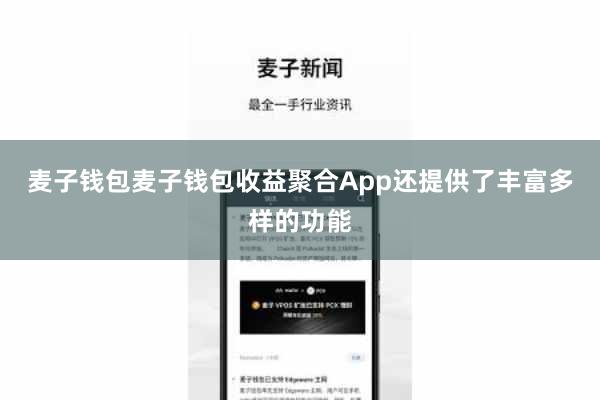 麦子钱包麦子钱包收益聚合App还提供了丰富多样的功能