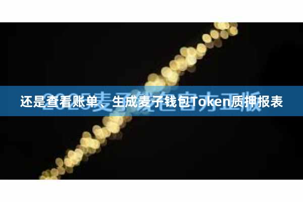 还是查看账单、生成麦子钱包Token质押报表