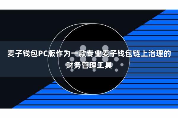 麦子钱包PC版作为一款专业麦子钱包链上治理的财务管理工具