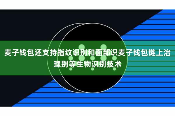 麦子钱包还支持指纹识别和面部识麦子钱包链上治理别等生物识别技术